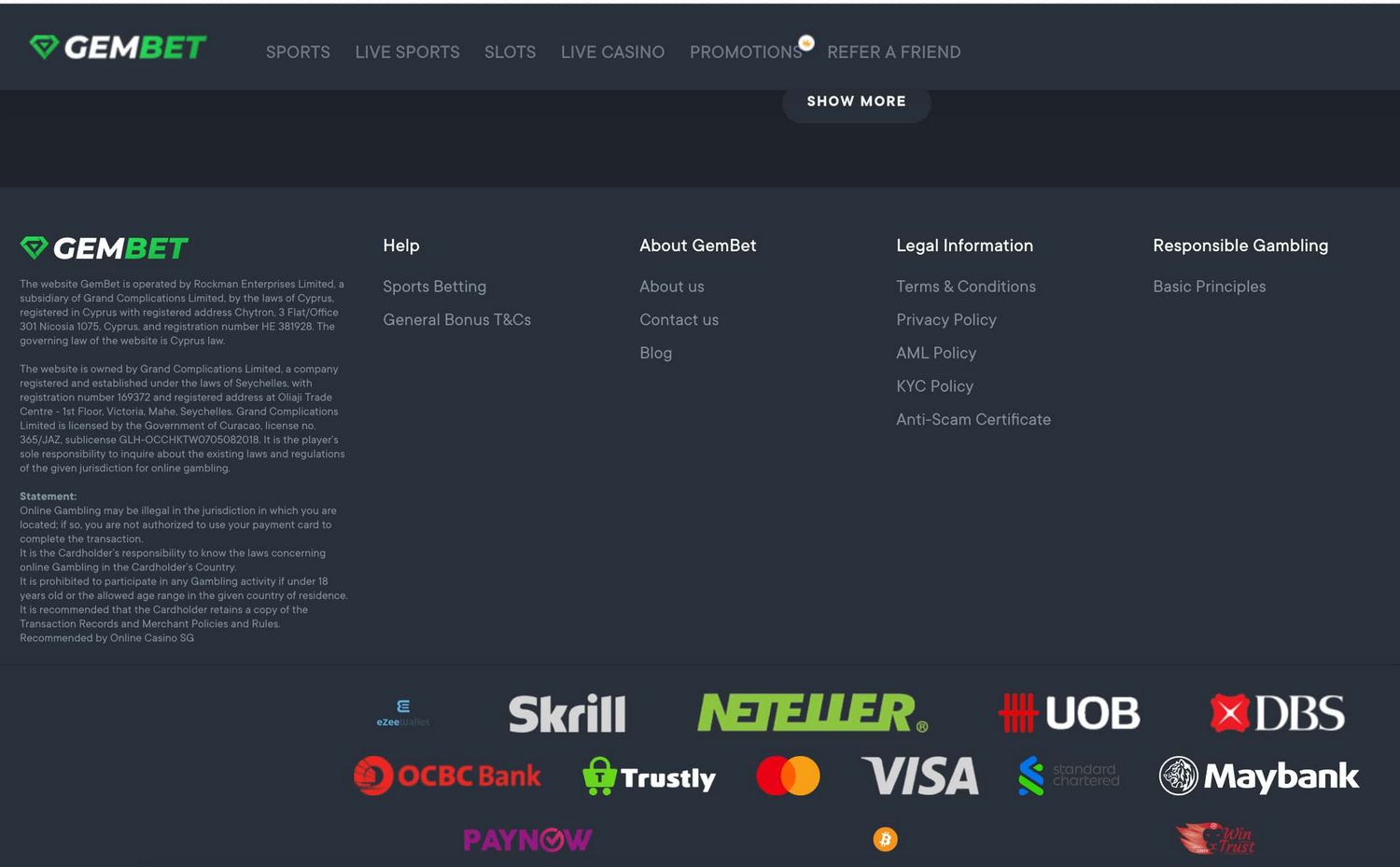 GemBet Online casino